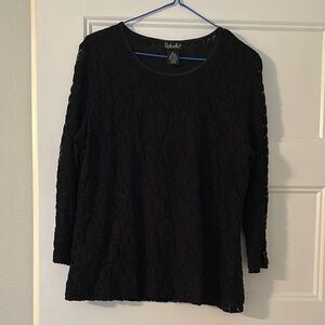 Rafaella Black Lace 3/4 Sleeve Blouse